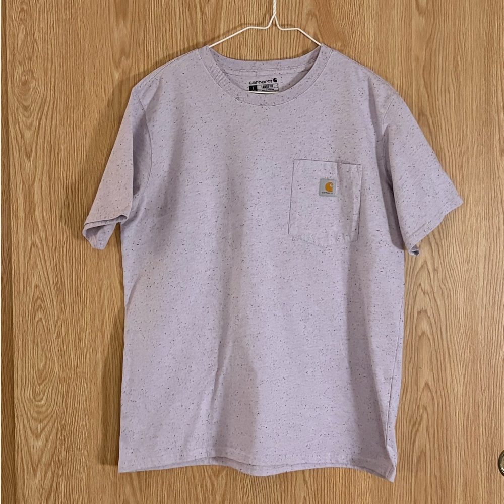 Carhartt Light Purple Speckled Loose Fit Crewneck Short Sleeve Pocket Tee